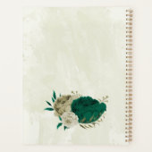 smaragdgroene beige bloemen bruiloft planner (Achterkant)