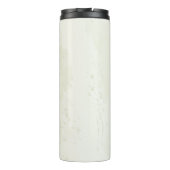smaragdgroene beige bloemen bruiloft thermosbeker (Achterkant)