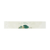 Smaragdgroene beige bloemen bruiloft uitnodigingen wikkel (Vlak)