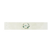 Smaragdgroene beige bloemen bruiloft uitnodigingen wikkel (Vlak)