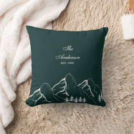 Smaragdgroene bergdennenboomfamilie kussen