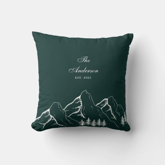 Smaragdgroene bergdennenboomfamilie kussen (Voorkant)