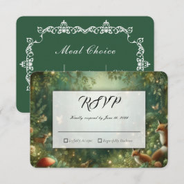 Smaragdgroene Betoverde Bos Bruiloft RSVP Kaartje