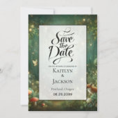 Smaragdgroene Betoverde Bos Save The Date (Voorkant)