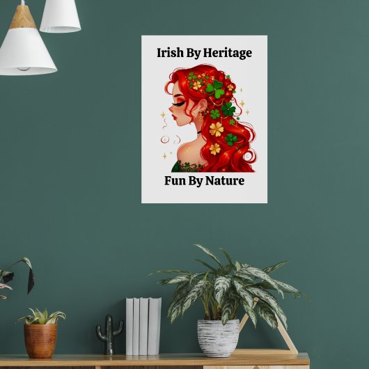 Smaragdgroene betovering: St. Patty's Day Redhead Poster (Woonkamer 1)
