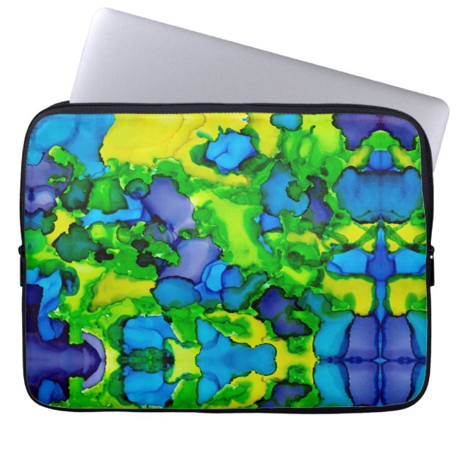 Smaragdgroene Bliss Laptop Sleeve (Voorkant)