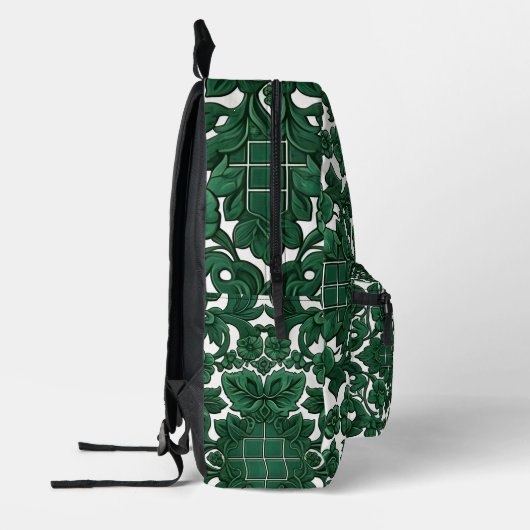 smaragdgroene bloei bedrukte rugzak (Links)