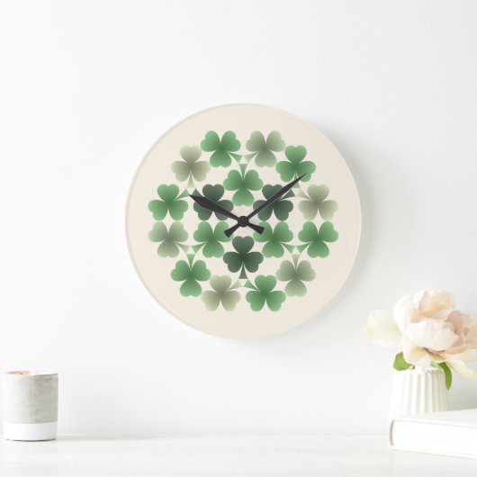 Smaragdgroene bloeiende wandklok (Huis)