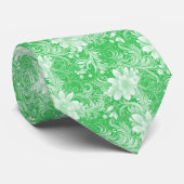 Smaragdgroene bloemen batik stropdas (Opgerold)