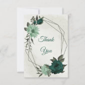 smaragdgroene bloemen botanisch bedankkaart (Voorkant)