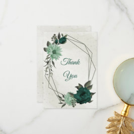 smaragdgroene bloemen botanisch bedankkaart