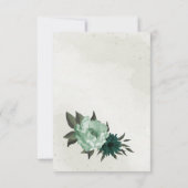 Smaragdgroene bloemen botanisch bedankkaart (Achterkant)