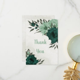 Smaragdgroene bloemen botanisch bedankkaart