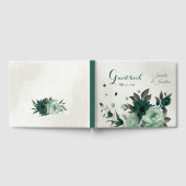 Smaragdgroene bloemen botanische bruiloft gastenboek (Volledig)