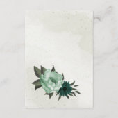 Smaragdgroene bloemen botanische bruiloft informatiekaartje (Achterkant)