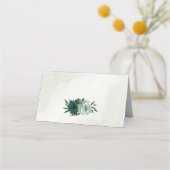 Smaragdgroene bloemen botanische bruiloft plaatskaartje (Achterkant)