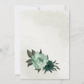 Smaragdgroene bloemen Botanische krans bruiloft Kaart (Achterkant)