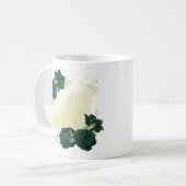 smaragdgroene bloemen goud koffiemok (Voorkant links)