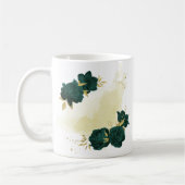 smaragdgroene bloemen goud koffiemok (Links)