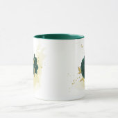 smaragdgroene bloemen goud mok (Midden)