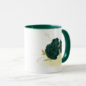 smaragdgroene bloemen goud mok (Voorkant rechts)