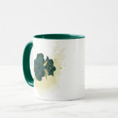 smaragdgroene bloemen goud mok (Voorkant links)