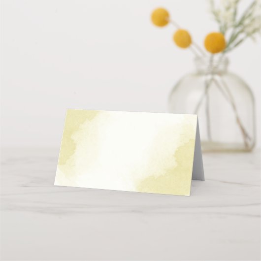 Smaragdgroene bloemen gouden bladeren plaatskaartje (Achterkant)