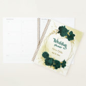 Smaragdgroene bloemengouden bruiloft planner (Display)