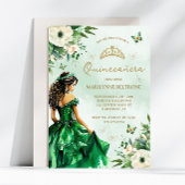 Smaragdgroene bloemenjurk Butterfly Quinceañera Kaart