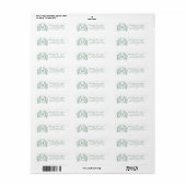 Smaragdgroene bloemenkroon monogram adres etiket (Full Sheet)