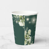 Smaragdgroene Bloemenslinger Lichtjes Bruiloft Papieren Bekers (Rechts)