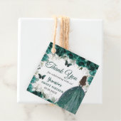 Smaragdgroene bloemenvlinders Prinses Verjaardag Bedankjes Labels (In situ)