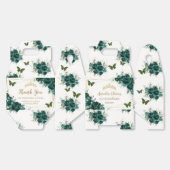 Smaragdgroene bloemenvlinders Verjaardagsgevel Bedankdoosjes (Ongevouwen)