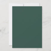 Smaragdgroene Bloemige Bruiloft Kaart (Achterkant)