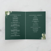 Smaragdgroene Bloemige Groene Huwelijks Programma (Binnen)