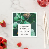 Smaragdgroene Bloemige Moderne Elegante Bruidsborr Servet (Insitu)