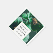 Smaragdgroene Bloemige Moderne Elegante Bruidsdouc Servet (Hoek)