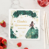Smaragdgroene bloemjurk prinses Quinceanera Servet (Insitu)