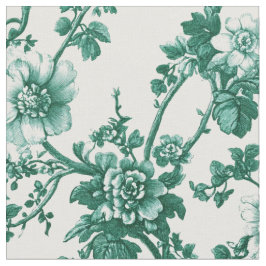 Smaragdgroene bloemrank toile stof