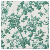 Smaragdgroene bloemrank toile stof (Swatch)
