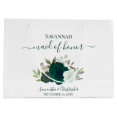 Smaragdgroene Boho Rozen Bruidsmeisje van Eer Groot Cadeauzakje (Achterkant)