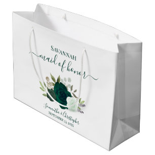 Smaragdgroene Boho Rozen Bruidsmeisje van Eer Groot Cadeauzakje