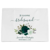 Smaragdgroene Boho Rozen Trouw Bruidsmeisje Groot Cadeauzakje (Voorkant)