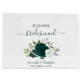 Smaragdgroene Boho Rozen Trouw Bruidsmeisje Groot Cadeauzakje (Achterkant)
