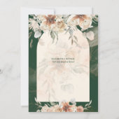 Smaragdgroene BOHO Terracotta Bloemige Bruiloft Save The Date (Achterkant)