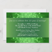 Smaragdgroene Bokeh 30ste Verjaardagsfeest Kaart (Achterkant)