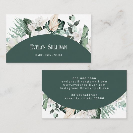 Smaragdgroene boog Visitekaartje (Voorkant / Achterkant)