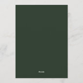 Smaragdgroene Botanische Bruiloft Kaart (Achterkant)