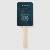 Smaragdgroene botanische elegante bruiloft program handwaaier (Achterkant)