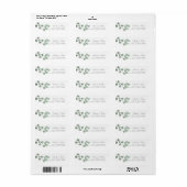 Smaragdgroene Bruidspaar Retouradres Etiket (Full Sheet)
